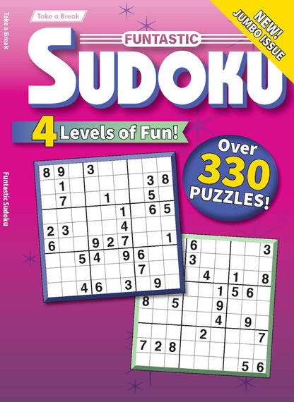 Take a Break - Funtastic Sudoku 26.04.17: Jumbo Issue, Over 330 Puzzles & 4 Levels Of Fun, Relax & Unwind, Perfect For Long Trips, Sharpen Your Brain & More!