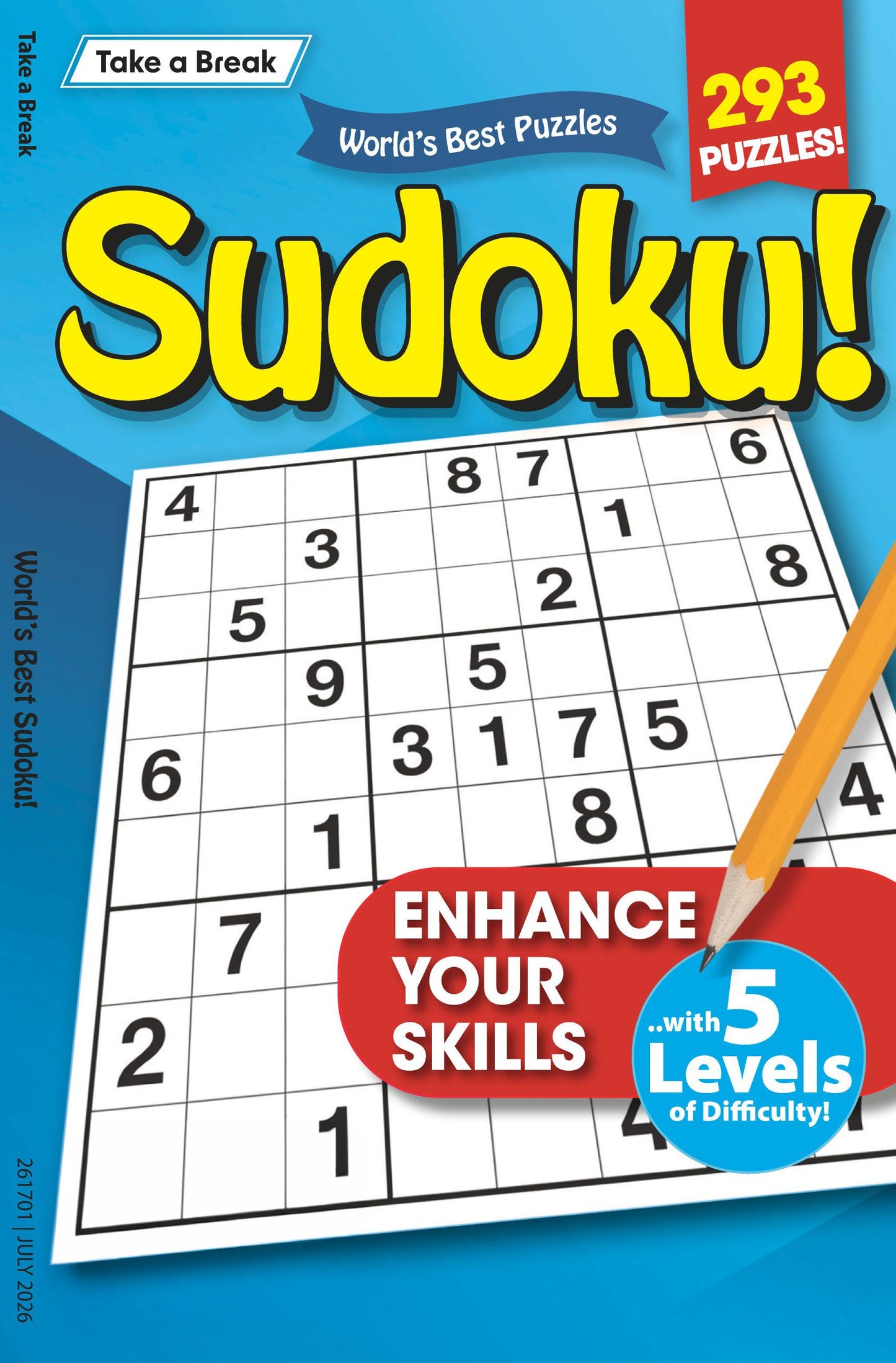 World's Best Puzzle - Sudoku 26.04.17: 293 Puzzles, 5 Levels Of Difficulty, Enhance Your Skills, Relax & Unwind, Great For Travel, Brain Booster & More!