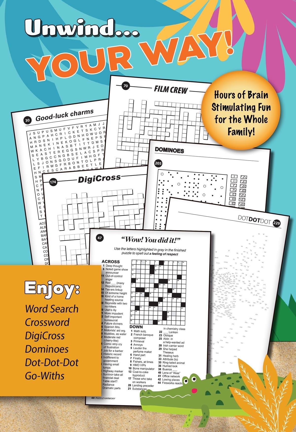 Puzzle Harmony - Variety Puzzles Summer 2026 Special: 520+ Puzzles, Summer Themed Full-Sized Book, Perfect For All Ages, Crossword, Sudoku, Dominoes, Word Search, Relax, Unwind, De-Stress & Solve!