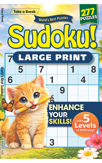 World's Best Puzzle - Sudoku 26.05.01: Large Print, 277 Puzzles, 5 Levels Of Difficulty, Relax & Unwind, Great For Travel, Sharpen Your Brain & More!