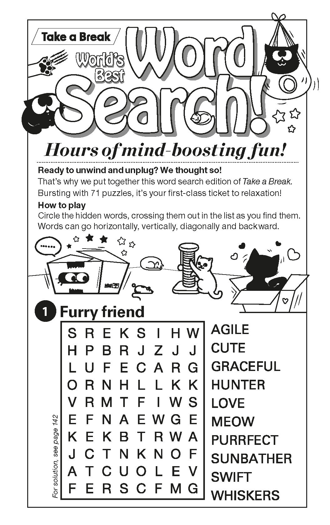 Take a Break -  Word Search 244802 Cat Lovers Special Edition : 71 Cat-Themed Puzzles, Hours Of Mind-Boosting Fun, Brain Challenges, Relax, Unwind, Unplug, Recharge, Enhance Your Skills & Solve!