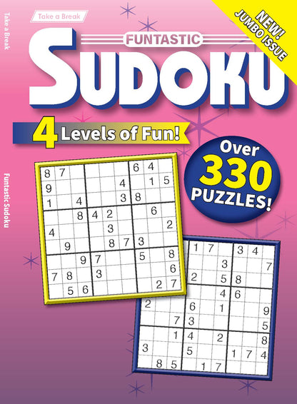 Take a Break - Funtastic Sudoku 26.01.02: Jumbo Issue With Over 330 Puzzles & 4 Levels of Fun, Relax & Unwind, Great For Travel, Brain Booster & More!