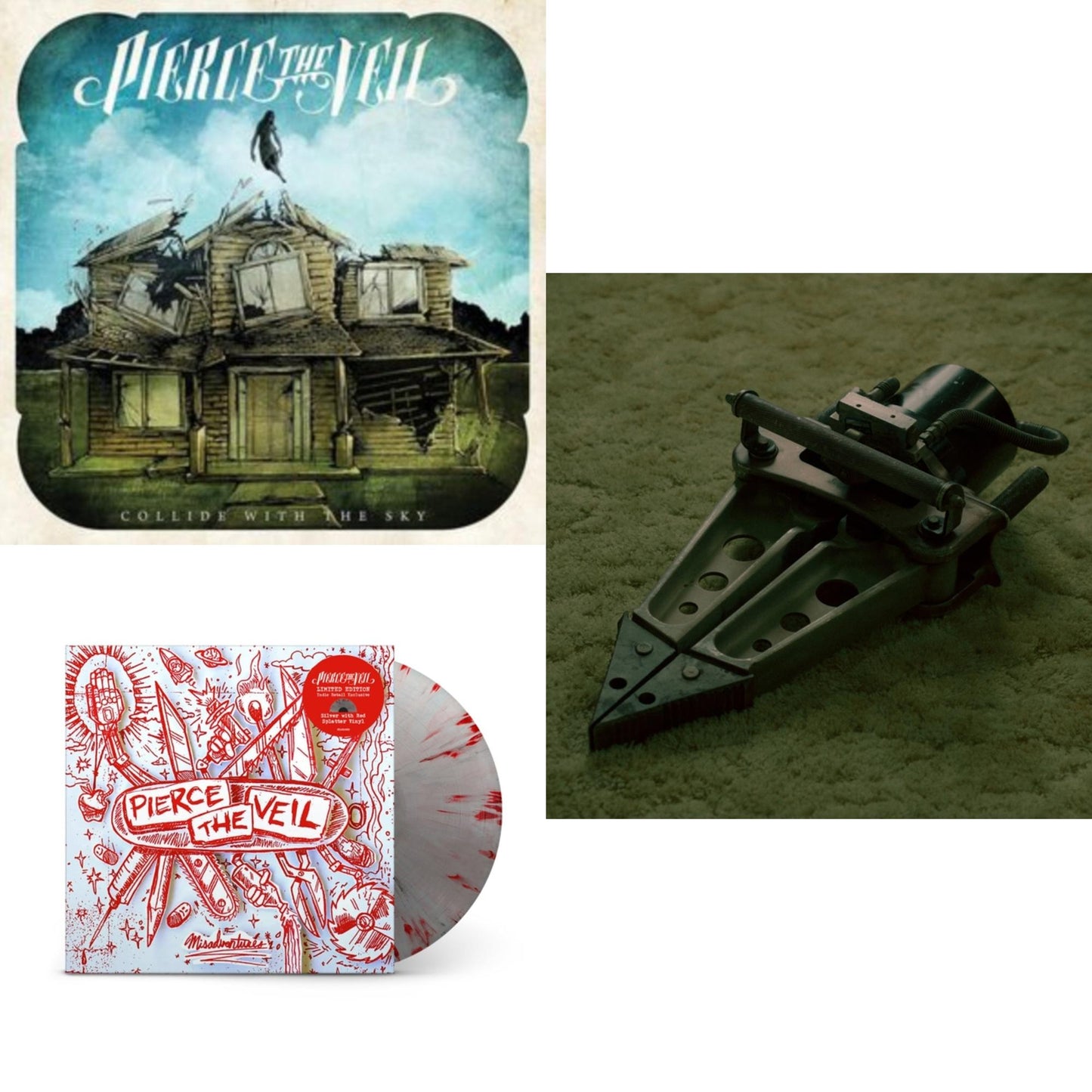 Pierce The Veil - Collide With The Sky & Jaws Of Life & Misadventures (Silver With Red Splatter LP Vinyl)