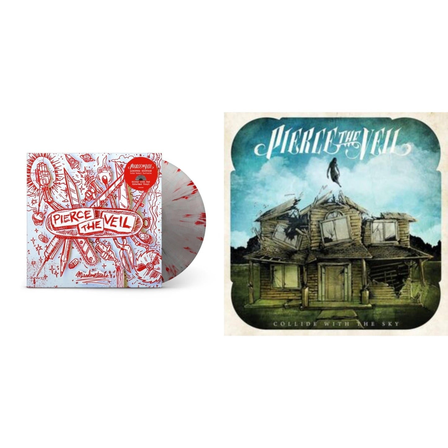 Pierce The Veil - Collide With The Sky & Misadventures (Silver With Red Splatter LP Vinyl)