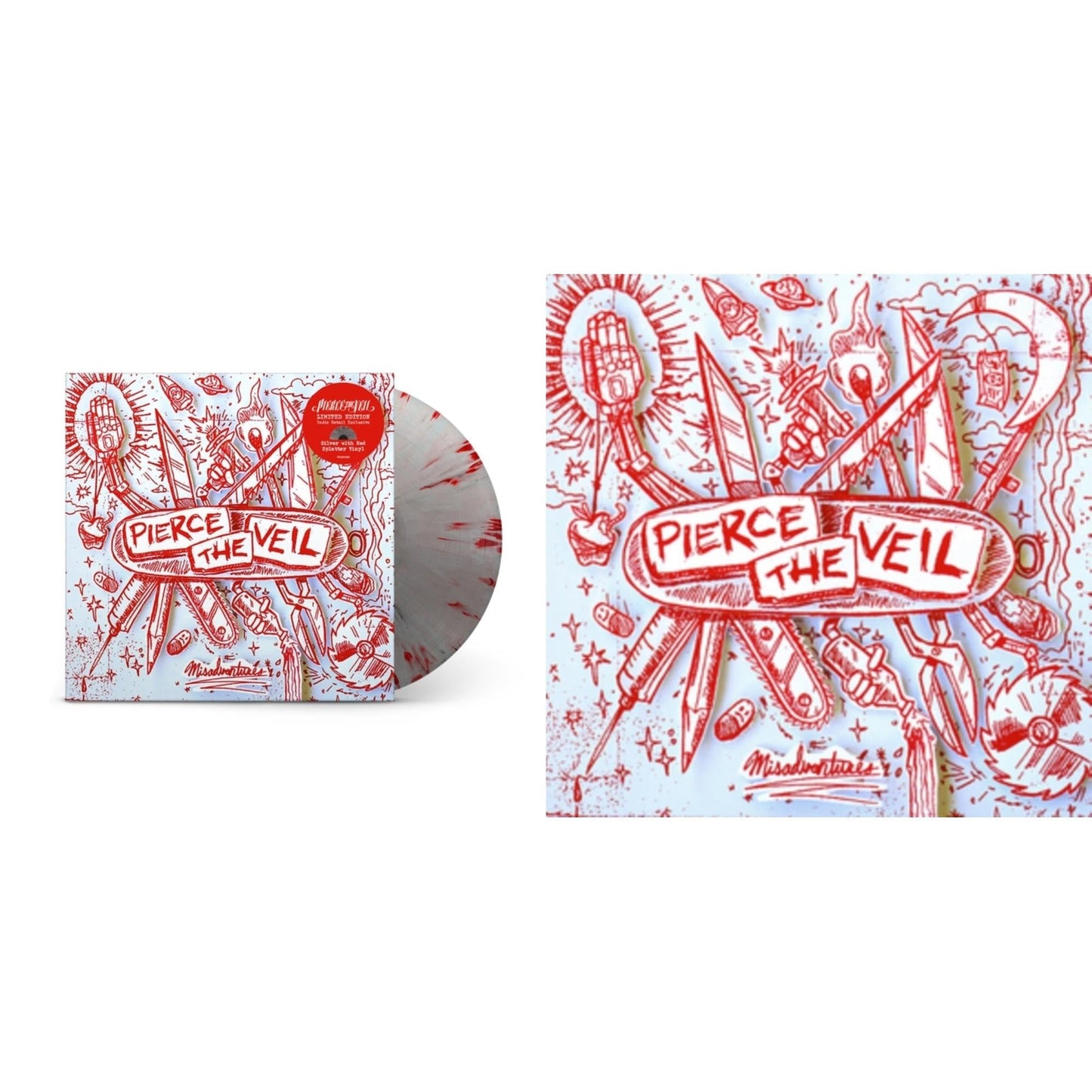 Pierce The Veil - Misadventures & Misadventures (Silver With Red Splatter LP Vinyl)