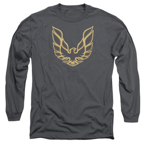 Pontiac Iconic Firebird Mens Long Sleeve Shirt Charcoal