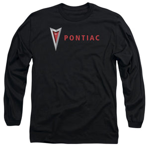 Pontiac Modern Pontiac Arrowhead Mens Long Sleeve Shirt Black