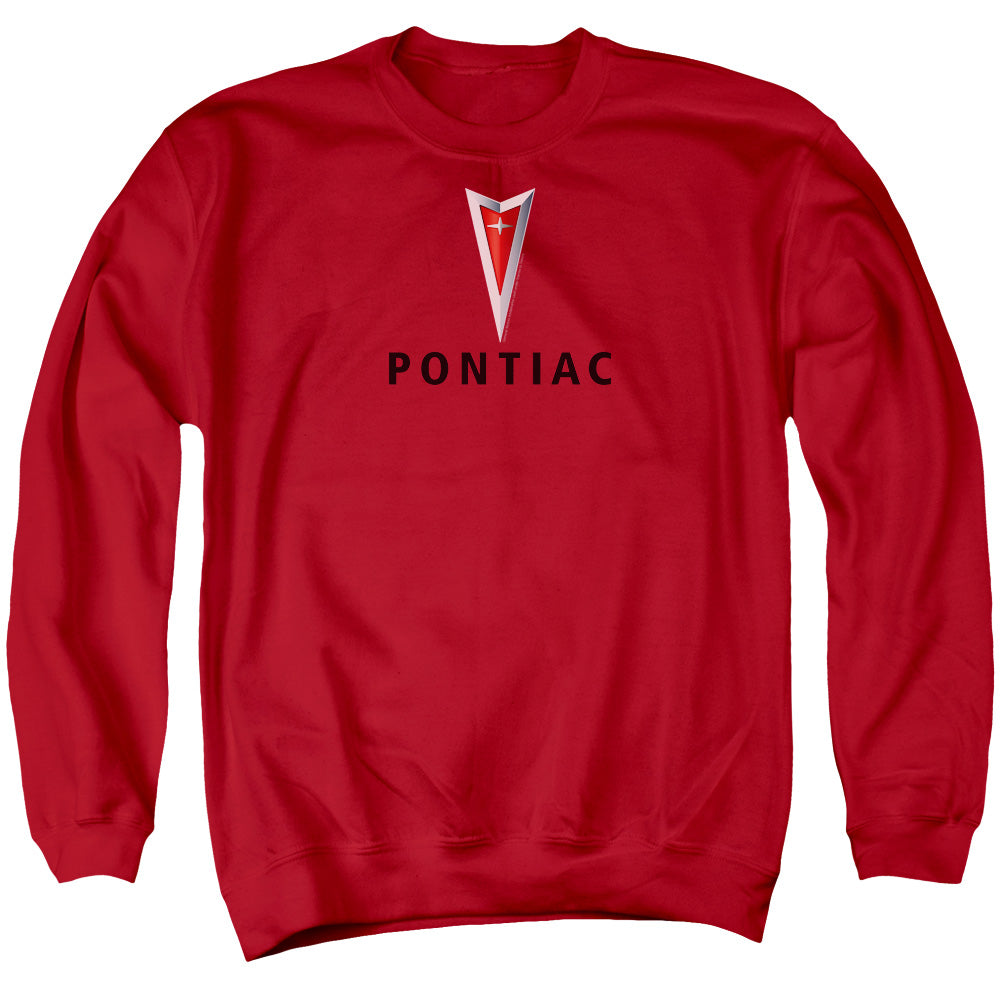 Pontiac Centered Arrowhead Mens Crewneck Sweatshirt Red