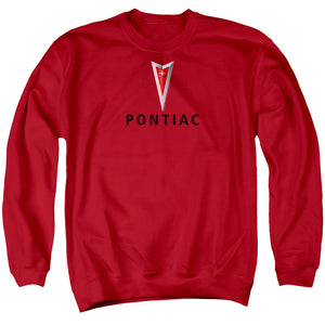 Pontiac Centered Arrowhead Mens Crewneck Sweatshirt Red