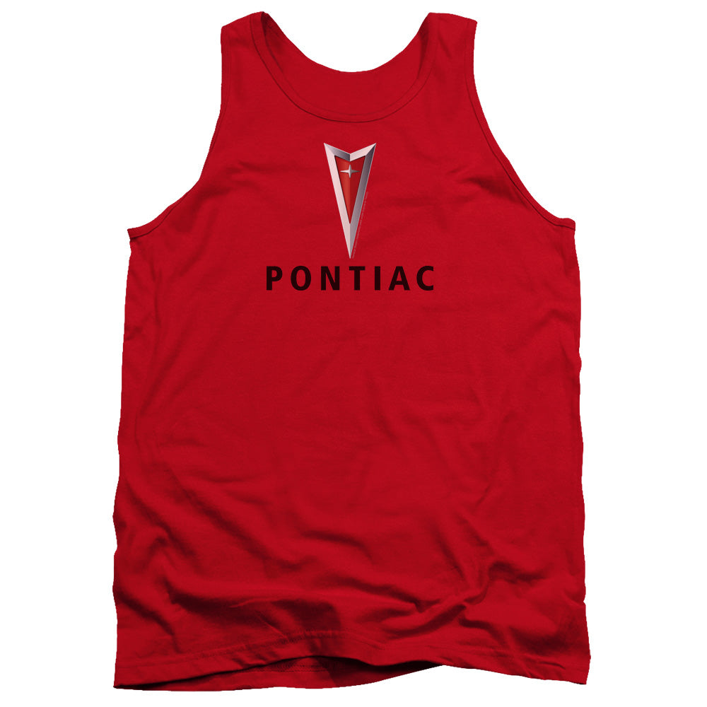 Pontiac Centered Arrowhead Mens Tank Top Shirt Red