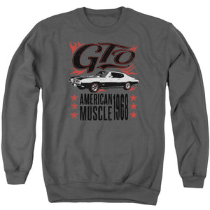 Pontiac Gto Flames Mens Crewneck Sweatshirt Charcoal