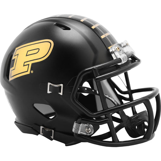 Purdue Boilermakers Riddell Speed Mini Matte Black Football Helmet