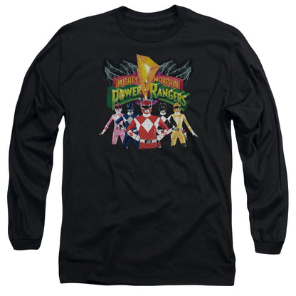 Power Rangers Rangers Unite Mens Long Sleeve Shirt Black Officially Licensed