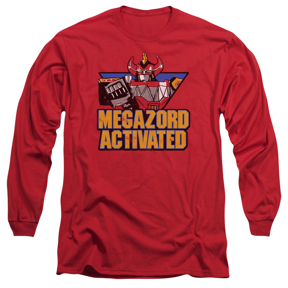 Power Rangers Megazord Activated Mens Long Sleeve Shirt Red