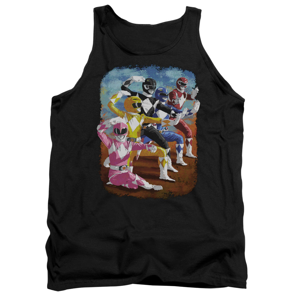 Power Rangers Impressionist Rangers Mens Tank Top Shirt Black