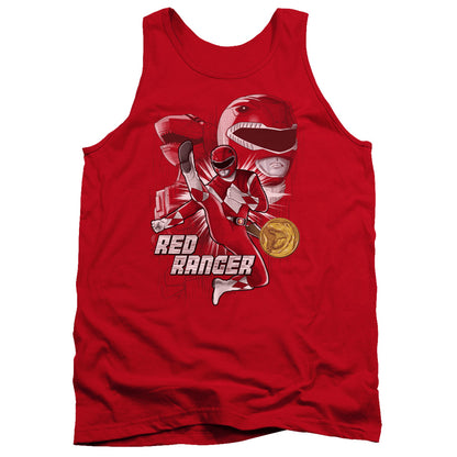 Power Rangers Red Ranger Mens Tank Top Shirt Red