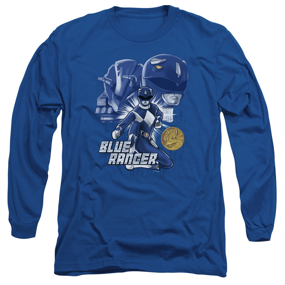 Power Rangers Blue Ranger Mens Long Sleeve Shirt Royal Blue