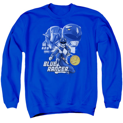 Power Rangers Blue Ranger Mens Crewneck Sweatshirt Royal Blue