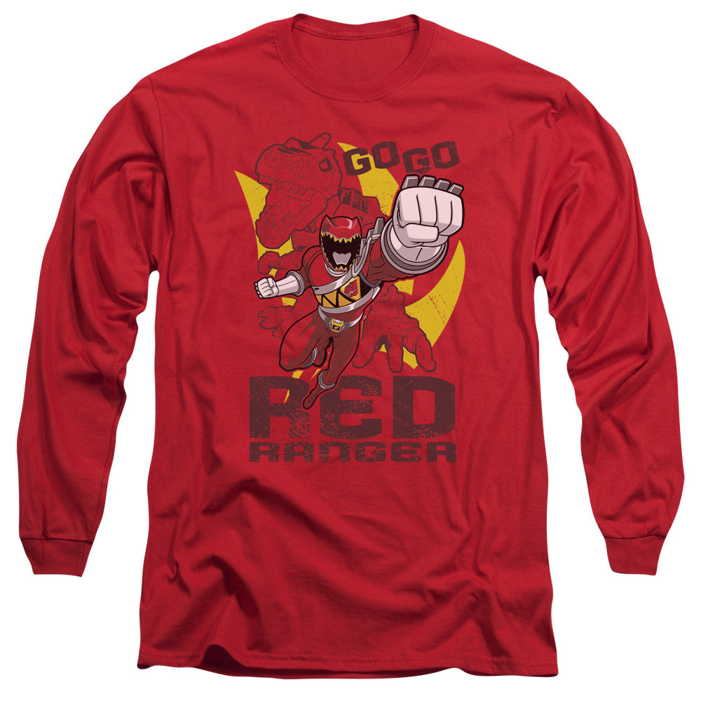 Power Rangers Go Red Mens Long Sleeve Shirt Red