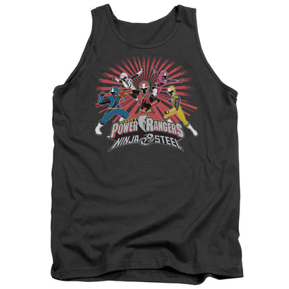 Power Rangers Ninja Blast Mens Tank Top Shirt Charcoal