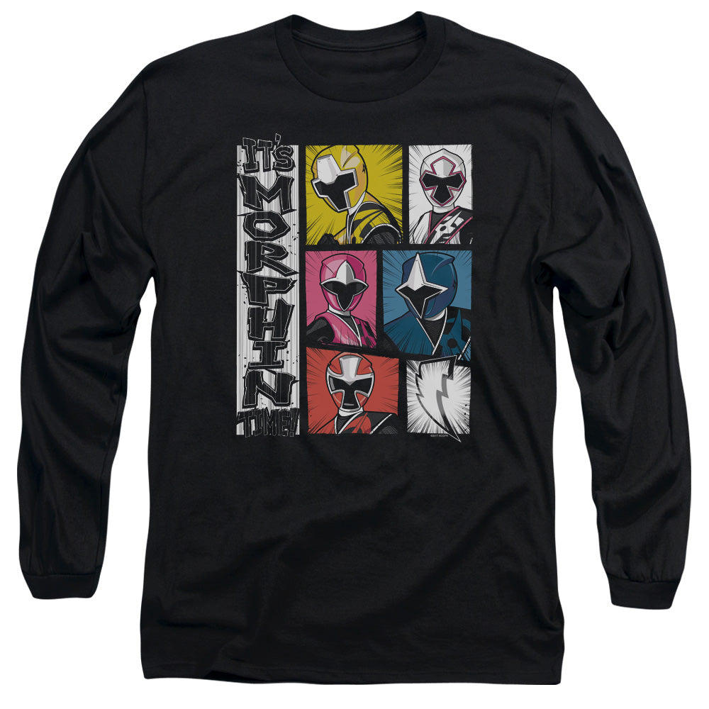 Power Rangers Its Morphin Time Mens Long Sleeve Shirt Black