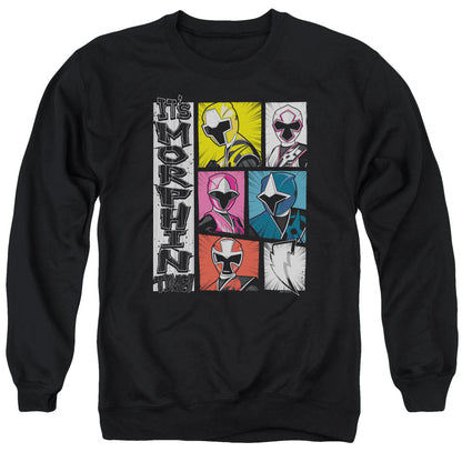 Power Rangers Its Morphin Time Mens Crewneck Sweatshirt Black