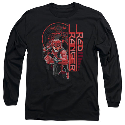 Power Rangers Red Ranger Mens Long Sleeve Shirt Black