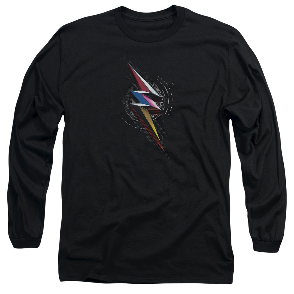 Power Rangers Bolt Sigil Mens Long Sleeve Shirt Black