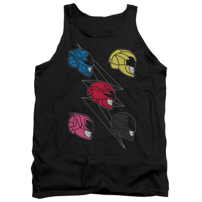 Power Rangers Line Helmets Mens Tank Top Shirt Black