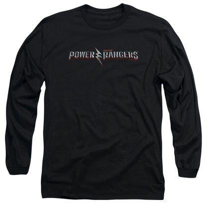 Power Rangers Movie Logo Mens Long Sleeve Shirt Black