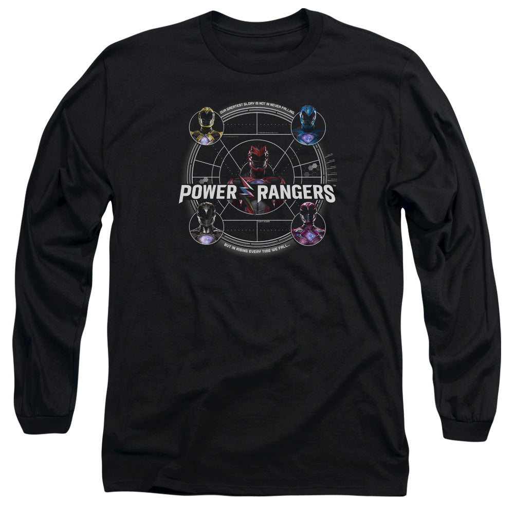 Power Rangers Greatest Glory Mens Long Sleeve Shirt Black