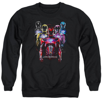 Power Rangers Team Of Rangers Mens Crewneck Sweatshirt Black