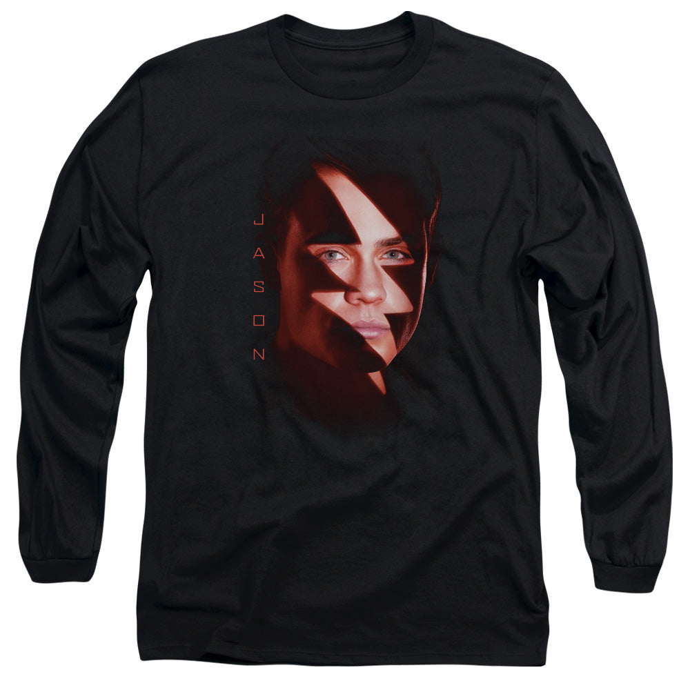 Power Rangers Jason Bolt Mens Long Sleeve Shirt Black Officially Licensed