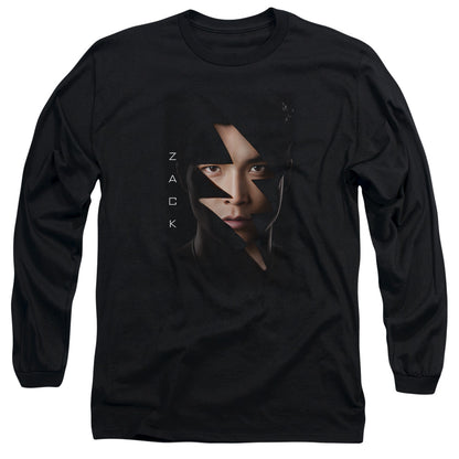 Power Rangers Zack Bolt Mens Long Sleeve Shirt Black Officially Licensed