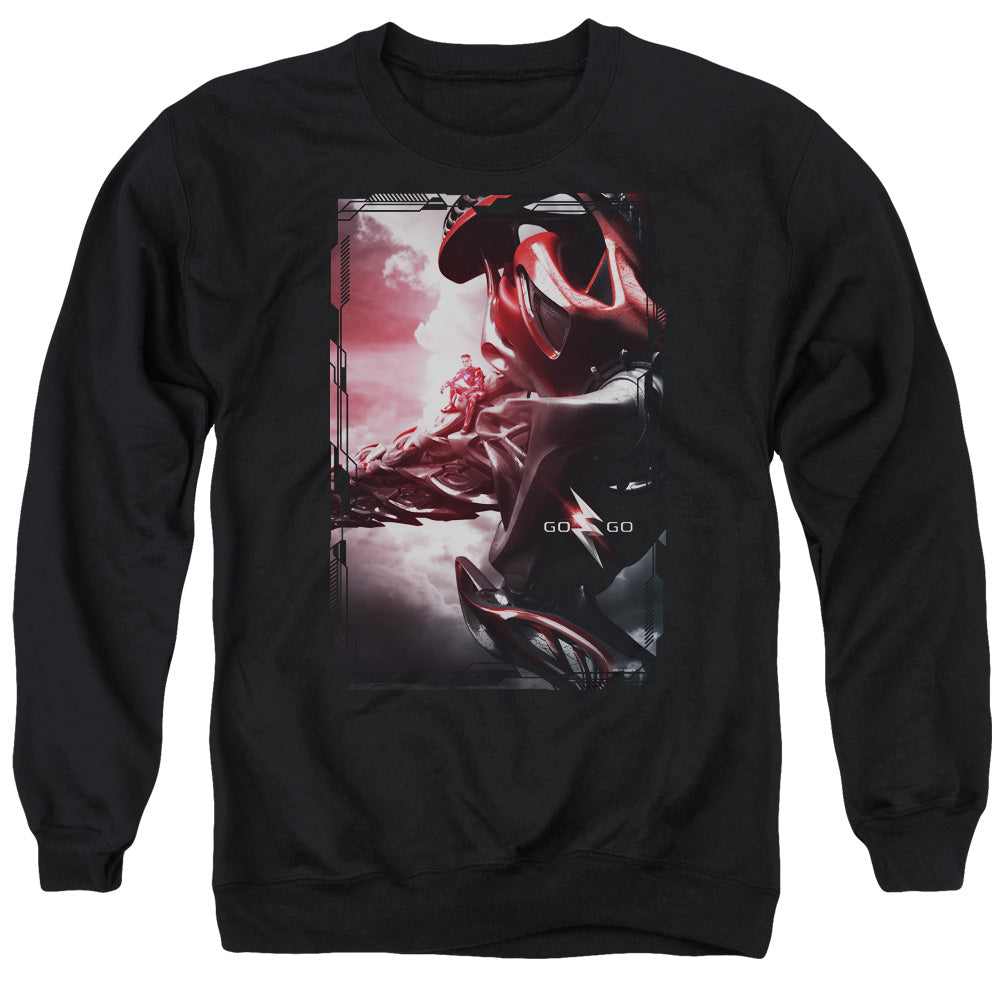 Power Rangers Red Zord Poster Mens Crewneck Sweatshirt Black Officially Licensed