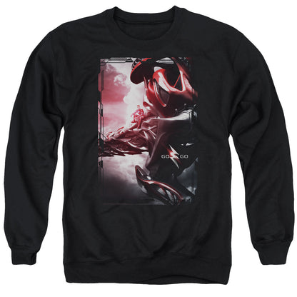 Power Rangers Red Zord Poster Mens Crewneck Sweatshirt Black Officially Licensed
