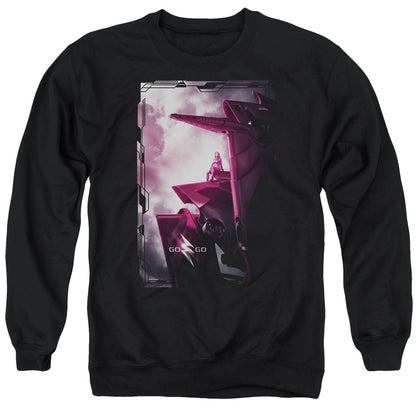 Power Rangers Pink Zord Poster Mens Crewneck Sweatshirt Black Officially Licensed