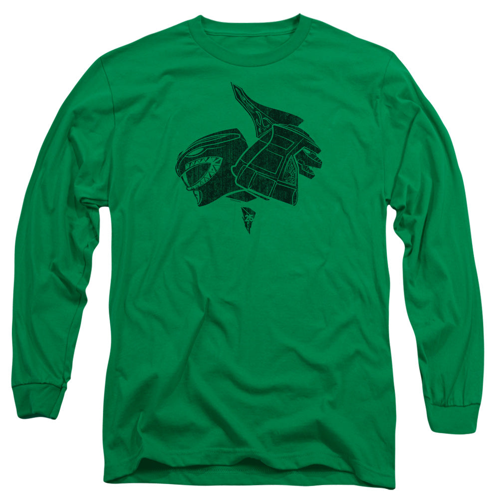 Power Rangers Green Mens Long Sleeve Shirt Kelly Green Officially Licensed