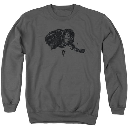 Power Rangers Black Mens Crewneck Sweatshirt Charcoal Officially Licensed