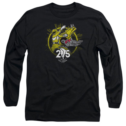 Power Rangers Yellow 25 Mens Long Sleeve Shirt Black Officially Licensed