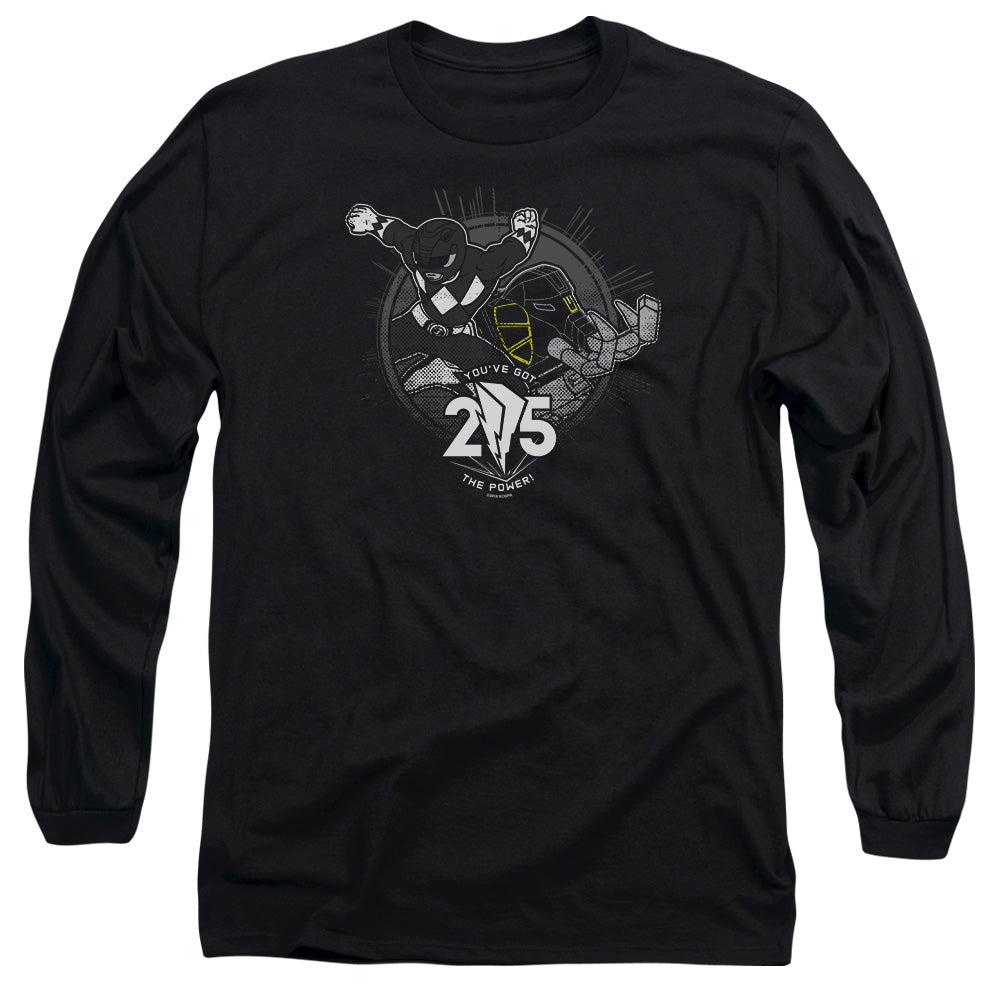 Power Rangers Black 25 Mens Long Sleeve Shirt Black Officially Licensed