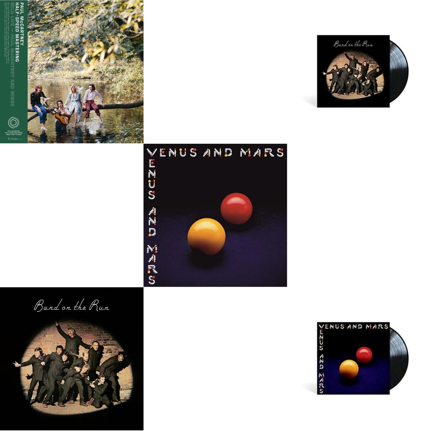 Paul & Wings Mccartney - Wild Life (50Th Anniversary/Half-Speed Master) & Band On The Run (Half-Speed) & Venus & Mars (50Th Anniversary) (180G/Half-Speed) & Band On The Run & Venus & Mars - LP Vinyl Bundle