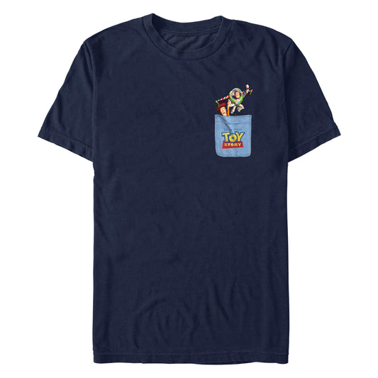 Men's Disney Buzz Woody Faux Pocket T-Shirt
