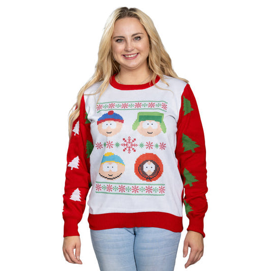 South Park Stan Kyle Cartman Kenny Faces Christmas Sweater