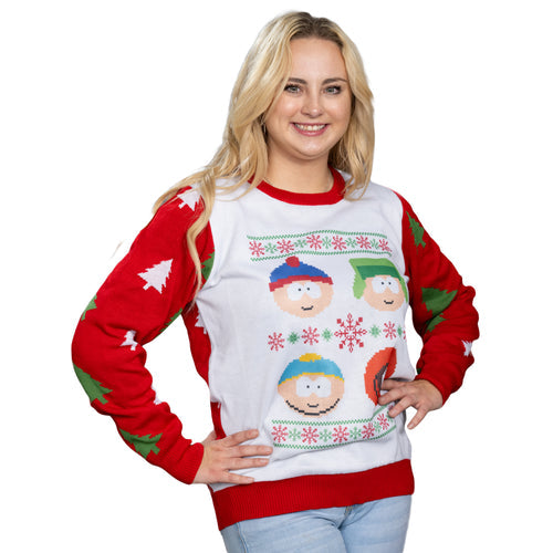 South Park Stan Kyle Cartman Kenny Faces Christmas Sweater