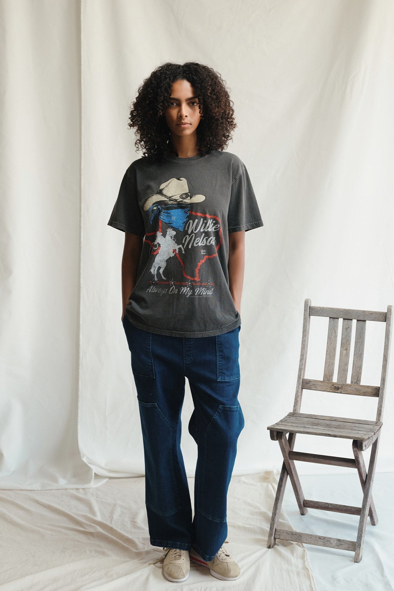 Willie Nelson Always On My Mind Womens Tee Shirt Black