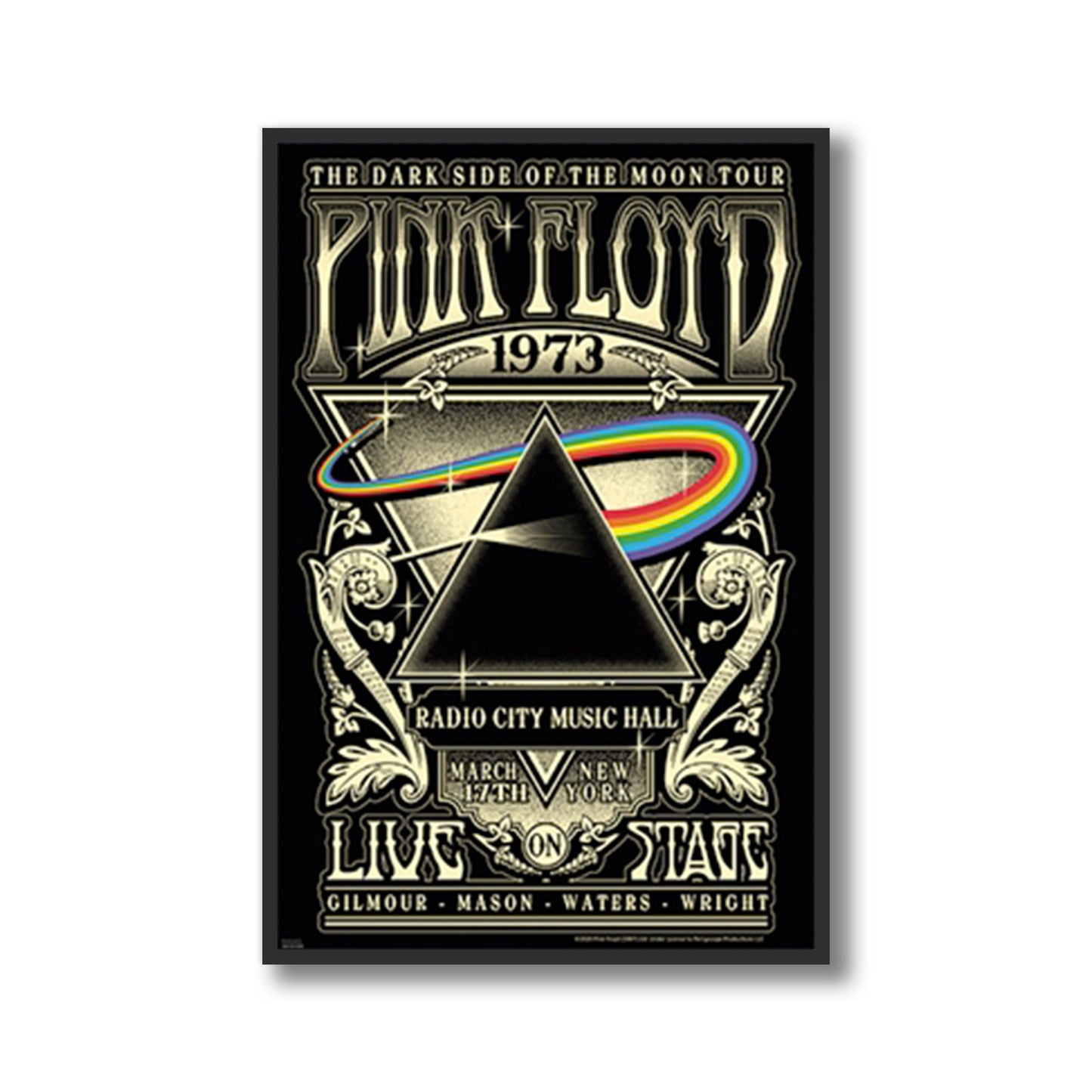 Pink Floyd Radio City Music Hall 1973 Framed Poster