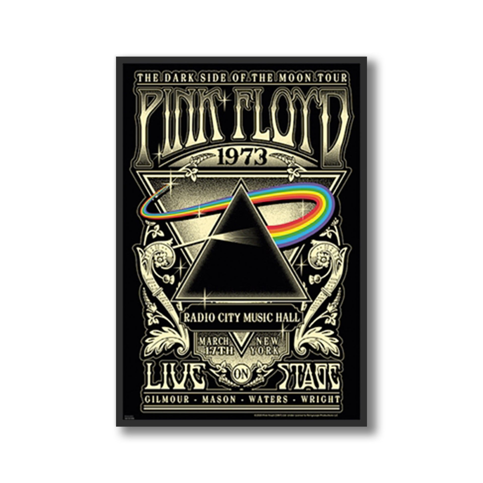Pink Floyd Radio City Music Hall 1973 Framed Poster