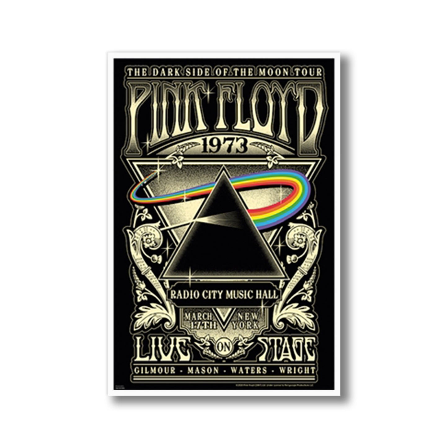 Pink Floyd Radio City Music Hall 1973 Framed Poster