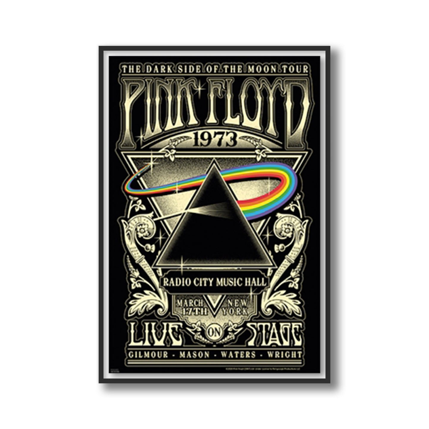 Pink Floyd Radio City Music Hall 1973 Framed Poster